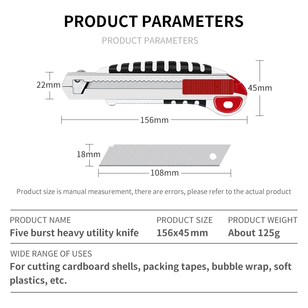 LUXIANZI المحمولة قابل للسحب سكّين متعدّد الاستخدامات لقطع فتح علبة الة قطع الورق لتقوم بها بنفسك أدوات يدوية المفاجئة القاطع سكين وشفرات #3
