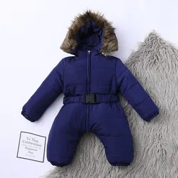 Abbigliamento da sci bambini giacca invernale Outfit neonato caldo cappotto da ragazza spessa con cappuccio ragazzo tuta da bambino pagliaccetto ragazzi abiti e Set