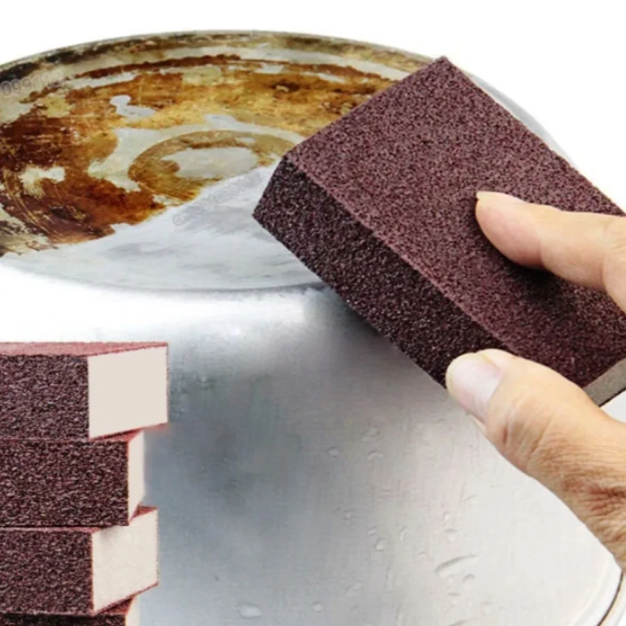 Borrador de esponja mágico para eliminar el óxido, cepillo de limpieza descalcificación, frotar limpio para olla de cocina, esponja de cocina, 4 Uds.