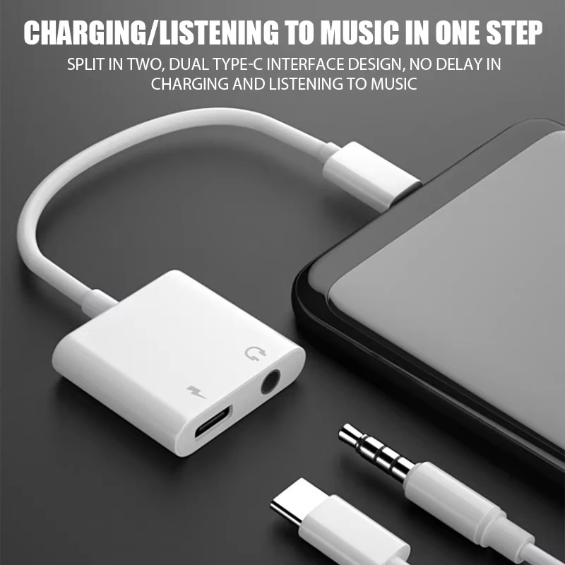 NNBILI High Decoding Type C To 3.5mm Jack AUX Adapter USB-C Digital Audio Cable Earphone Headphone OTG Connector for Samsung ﻿