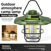 Rechargeable Portable Outdoor Retro Hanging Lamp Stepless Dimming Camping Light Emergency Night Lamps Led Camping Lantern