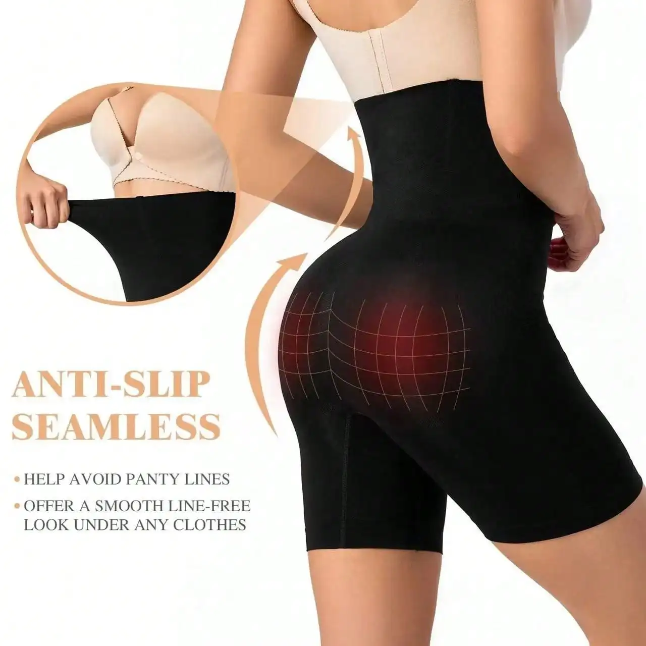 Seamless High Waisted Shaping Training Pants, Suitable for Women, Hip Control and Mid Thigh Shaping Shorts image 4