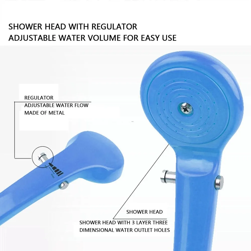 Portable 12V Camping Shower Adjustable Water Output Easy Install Handheld Showerhead Kit Car Plug Washer Pet Bathing