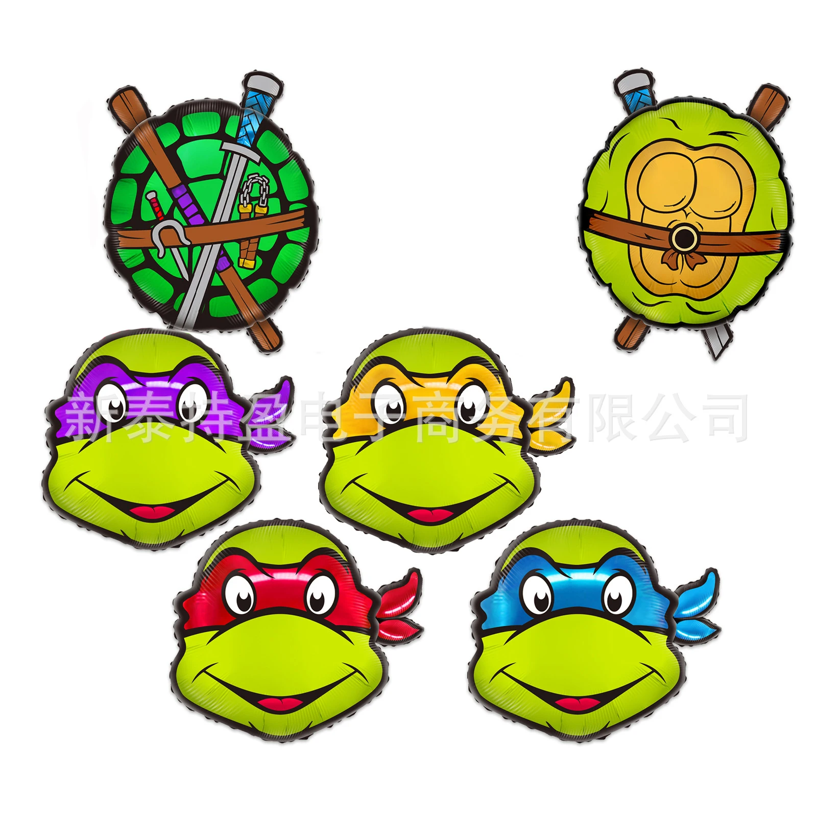 Teenage Mutant Ninja Turtles Red Purple Blue Yellow Turtle Head Aluminium Film Festival Birthday Party Decoration Balloon Set