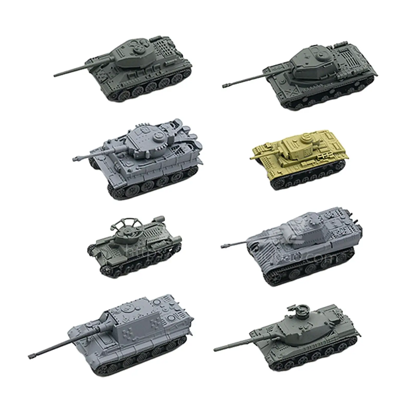

8Pcs DIY 1/144 Tank Model Toy Collection Decoration Accessories for Kids Multifunctional Lightweight Assembly Model