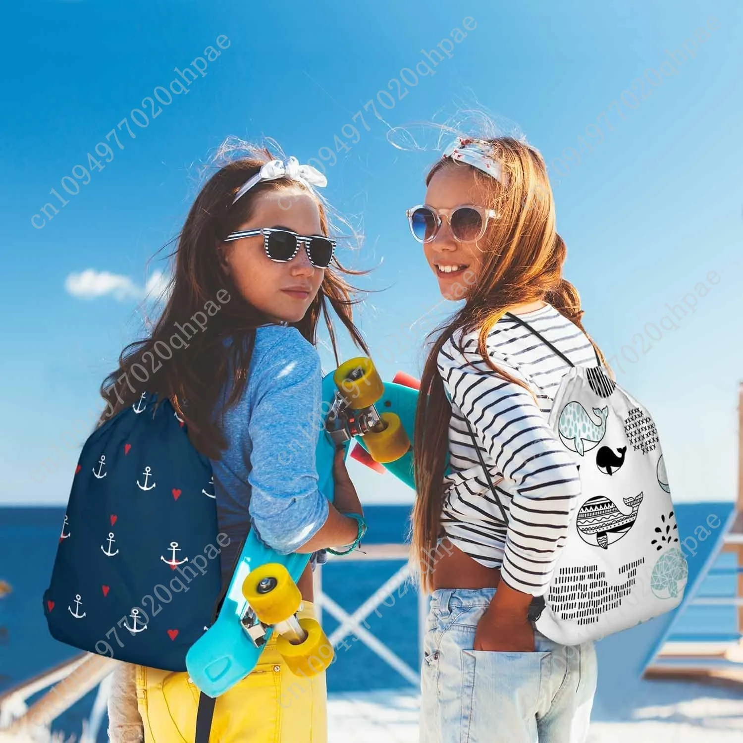 Drawstring Backpack Gym Backpack Bible Quote Lightweight Waterproof Pray More Worryless Flower Wreath Long Branch Dandelion 14x1