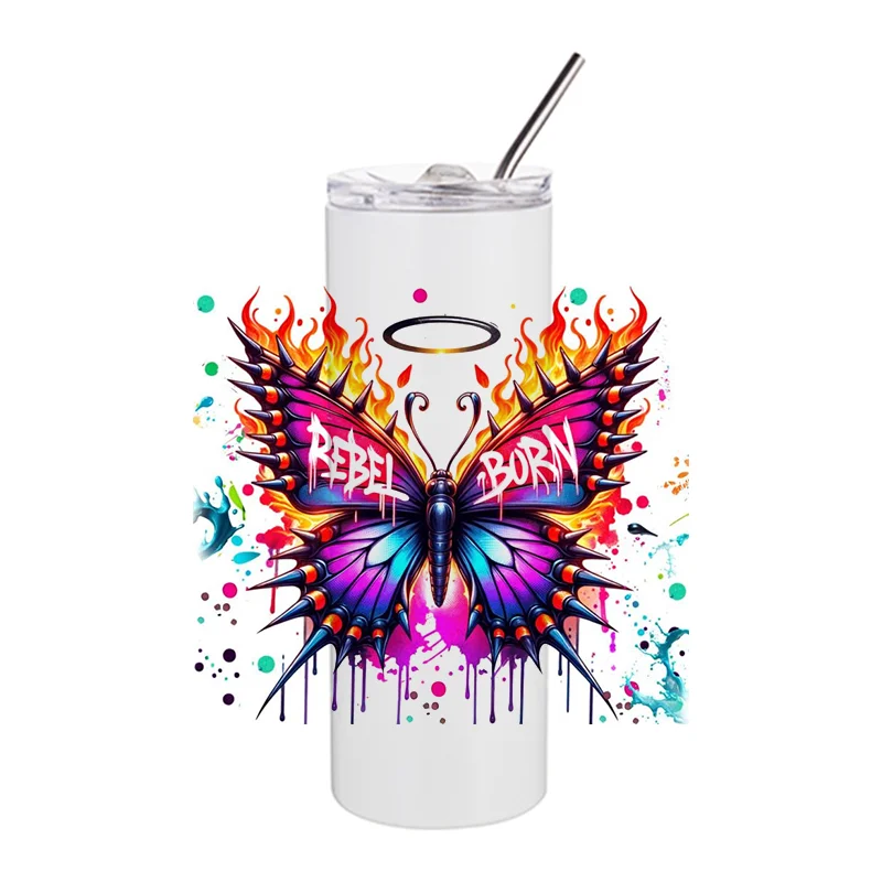 

Miniso 3D Butterfly UV DTF Cup Wrap for 20oz Tumbler Glass Cup Waterproof DIY Transfer Sticker