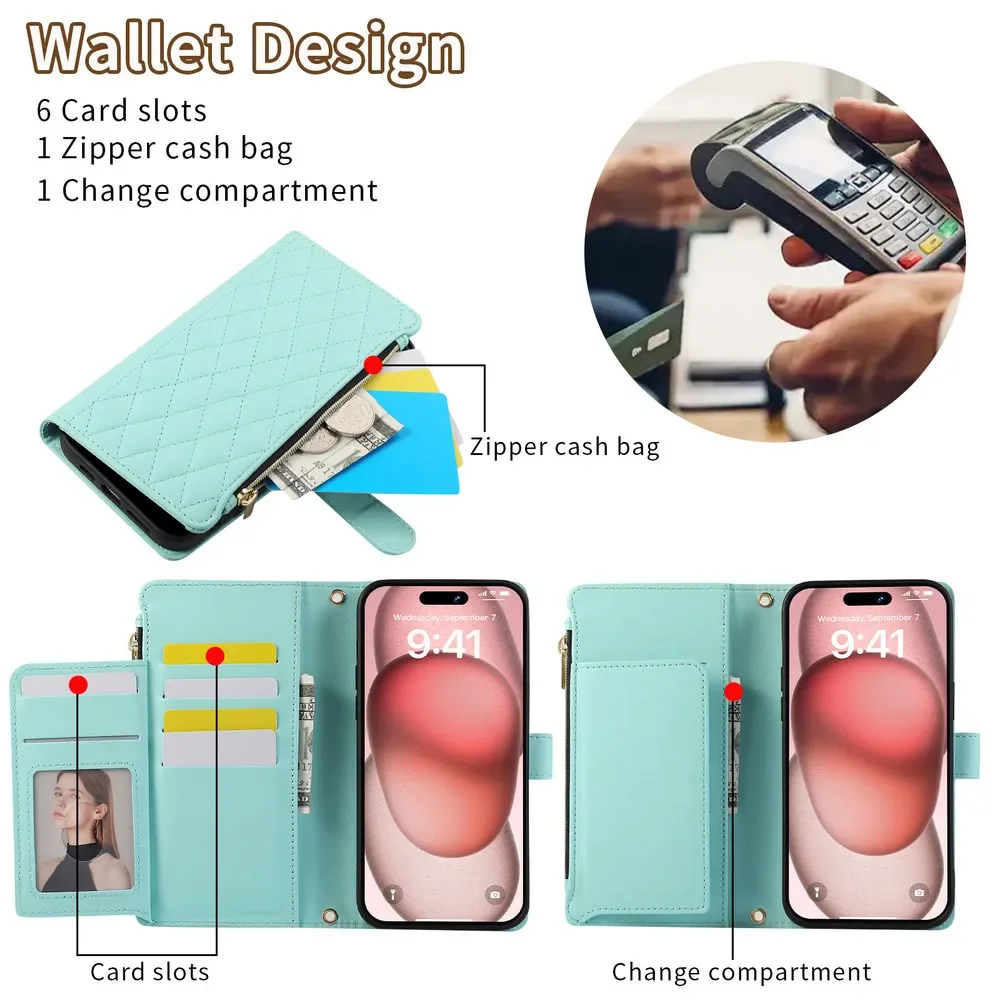 For Xiaomi Redmi Note 13 Pro Plus 5G Zipper Crossbody Leather Wallet Case For Redmi Note 12S 11S 11 S 10S 13 12 10 Pro Funda image 4