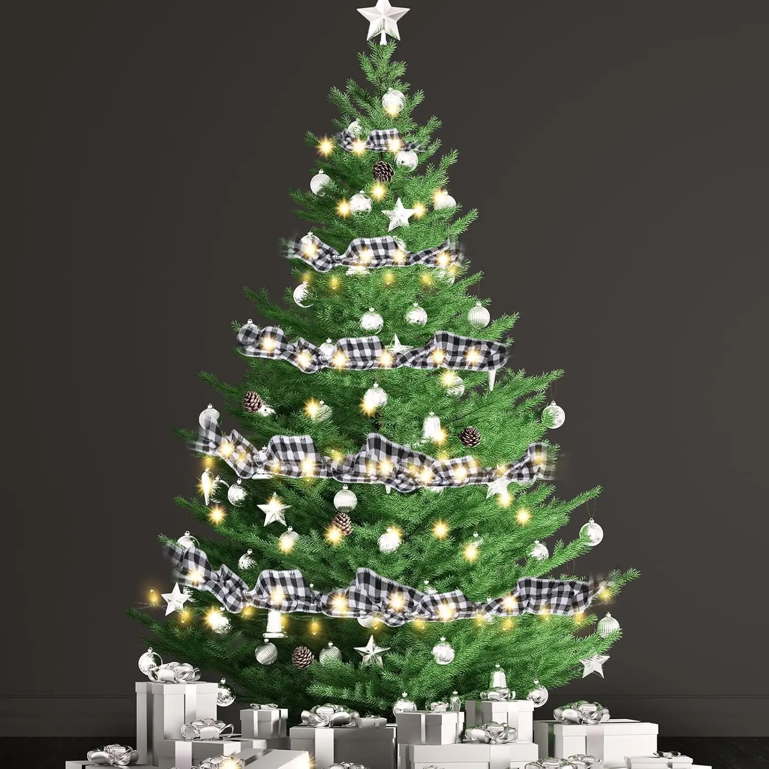 6 لفات LED ريفي شجرة عيد الميلاد جارلاند الشريط الحرفية مع أضواء LED لزينة عيد الميلاد-AT36