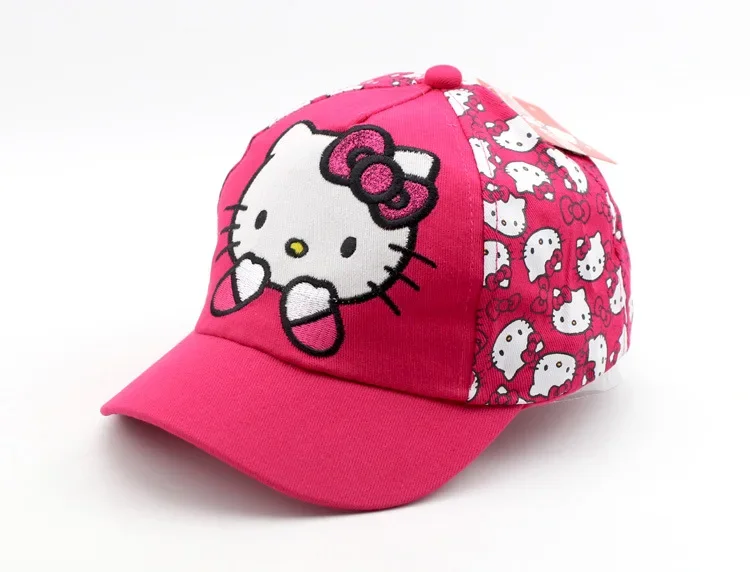 Cartoon Sanrio Kids Baseball Cap Kawaii Pink Rose Red Anime HelloKittys Spring Sunblock Hat Girl Cosplay Fashion Birthday Gift