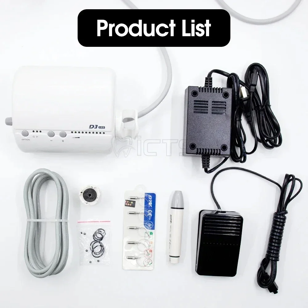 

D3 LED Ultrasonic Scaler Detachable Handpiece Tough Plastic Enclosure, Microcomputer control Automatic frequency tracking system