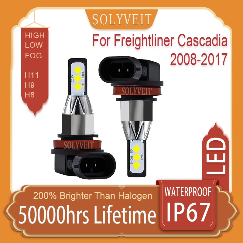 

waterproof Easy Installation H11 H8 H9 LED Headlight foglight For Freightliner Cascadia 2008 2009 2010 2011 2012 2013 2014-2017