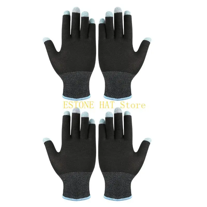 

49MF 2Pair Touch Sensitive Gloves Five Finger Touch Design Gaming Gloves for Winter