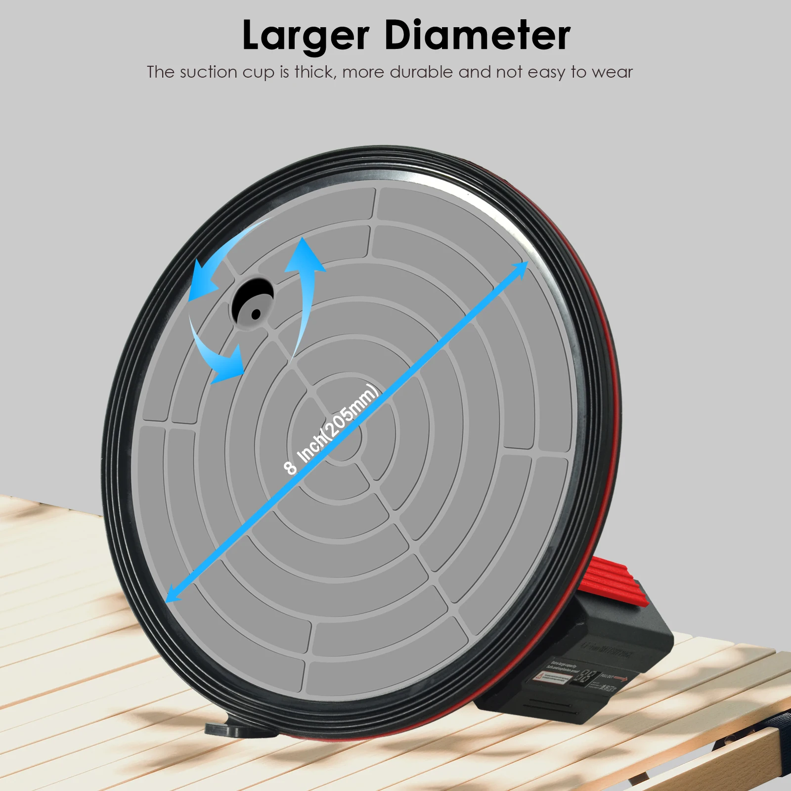 أكواب شفط 440 رطل للزجاج، كوب شفاط المكنسة الكهربائية لرفع الزجاج الكبير والبلاط والجرانيت والمعادن والزجاج الأمامي والأرضية، 8 بوصة #3