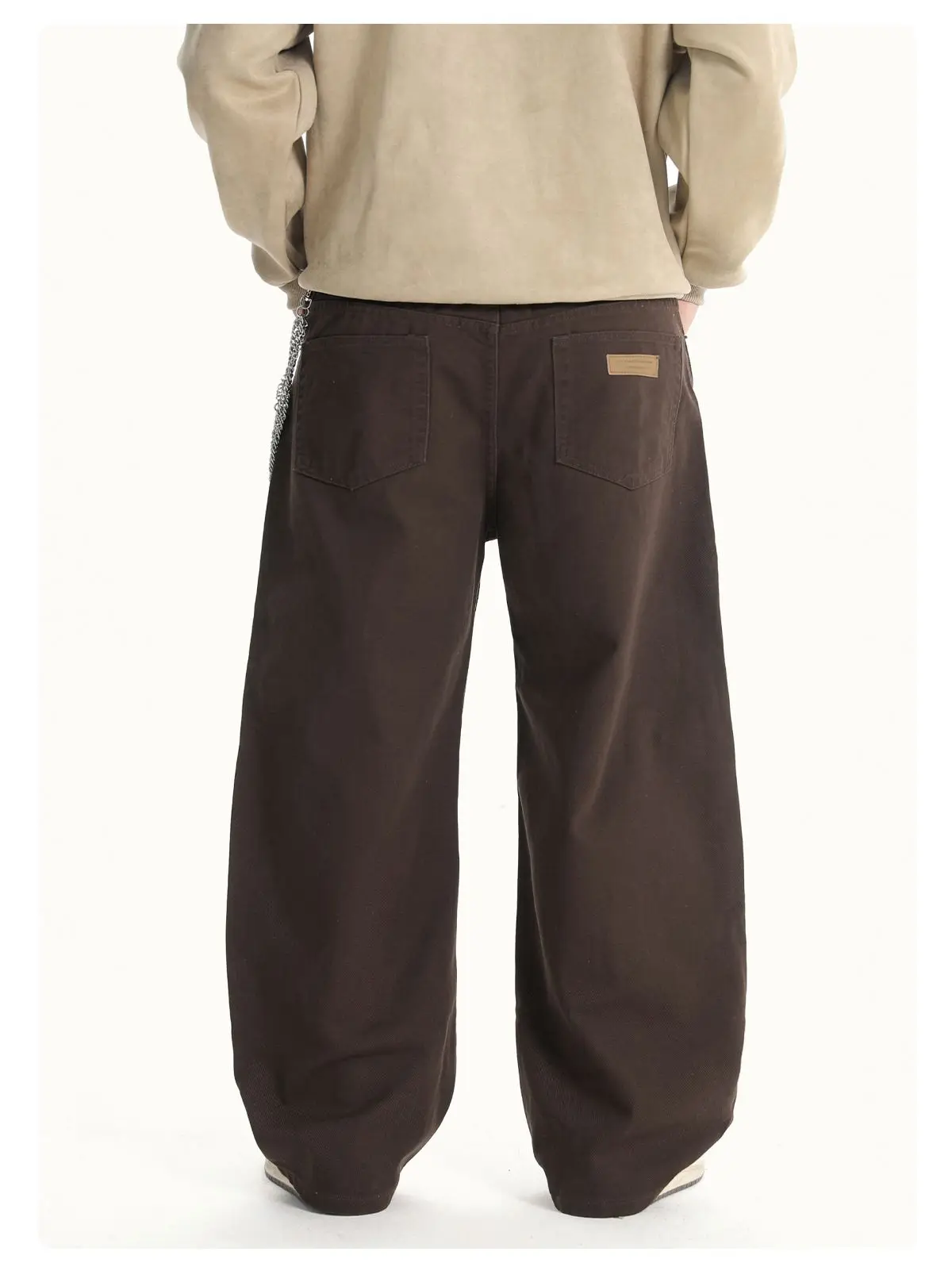 Herbstliche 100% Baumwoll-Twill-Denim-Jeans mit geradem, lockerem Schnitt für Männer und Frauen, High-Street-Baggy-Y2K-Hose in Beige-Weiß mit weitem Bein – Detail 10