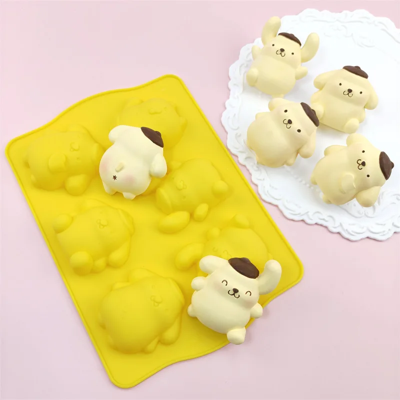 6 Pcs ,Cartoon Puppy Silicone Molds, Pudding Mold, Jelly White Jelly Bowl, Cake Baking Plaster Doll, Abrasive Silicone Molds