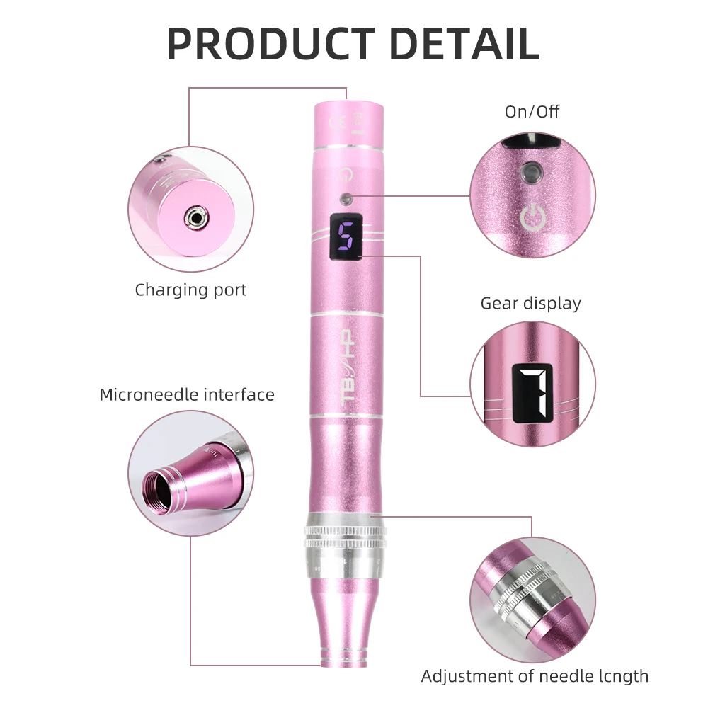 Best Wireless Microneedle pen M1 7 Digital Speed Microneedling Pen Screw Mesotherapy Auto Micro Needles Skin Care