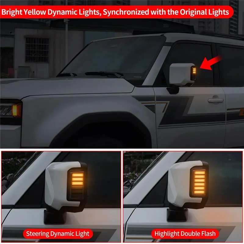 Classy-Rearview Mirror Turn Signal Light For Toyota Land Cruiser Prado 2024 2025 Car Accessories