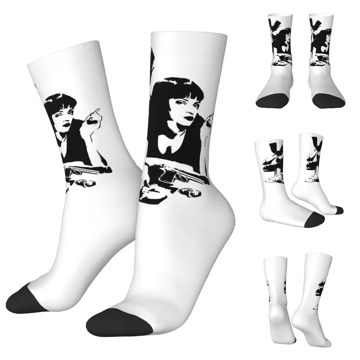 

Crazy Design Pulp Fiction Basketball 4 Men Women Socks,Windproof Beautiful printing Suitable for all seasons Dressing Gifts