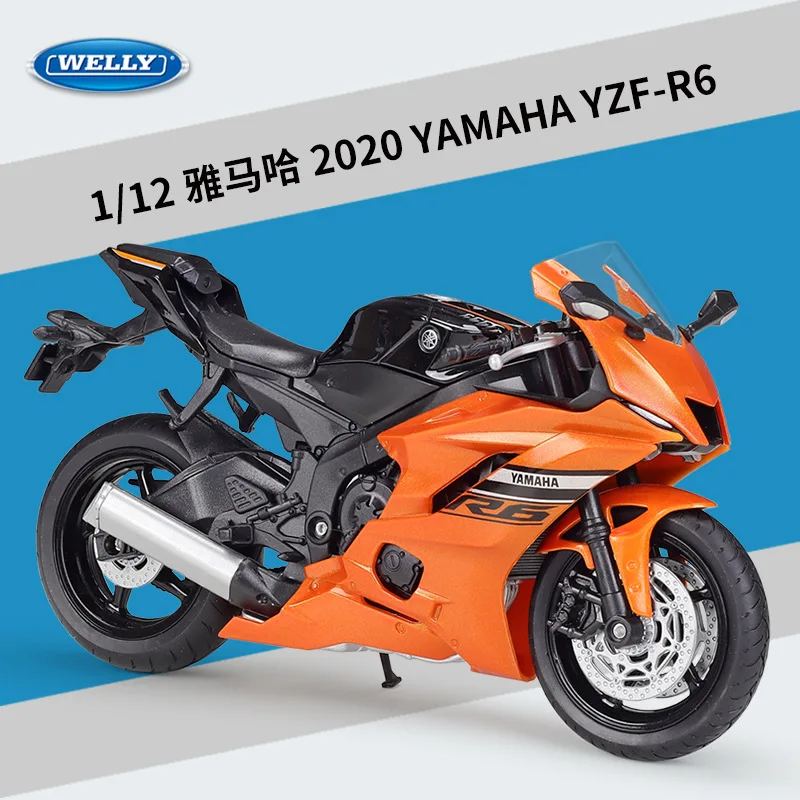 Yamaha YZF-R6 Noire Maquette Welly en Métal Moulé sous Pression à l'échelle 1:12 Yamaha YZF-R6 Noire Maquette Welly en Métal Moulé sous Pression à l'échelle 1:12