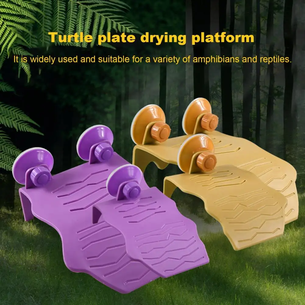 Turtle Terrace,Large Basking Platform,Fish Tank Aquarium Resting Platform,with 2 Suction Cups Habitat Accessories for Amphibians