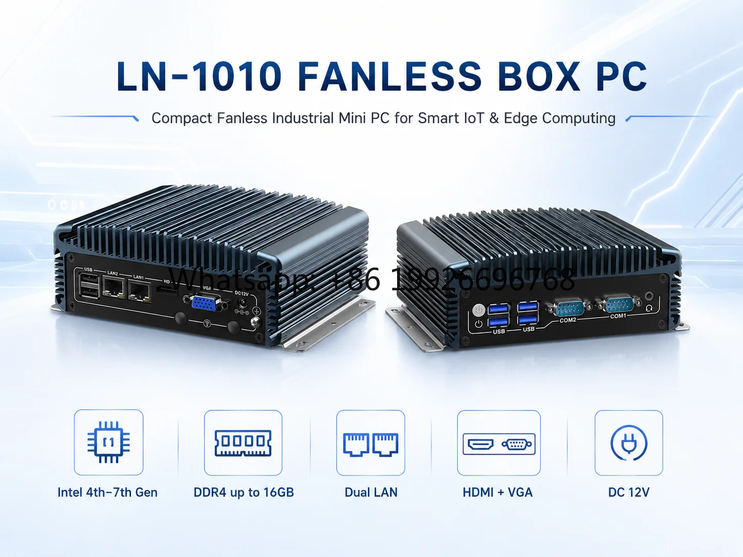 Compact Box Computer Dual LAN COM USB Display Output Storage Optional for Commercial  OEM ODM Custom Fanless Mini Pc