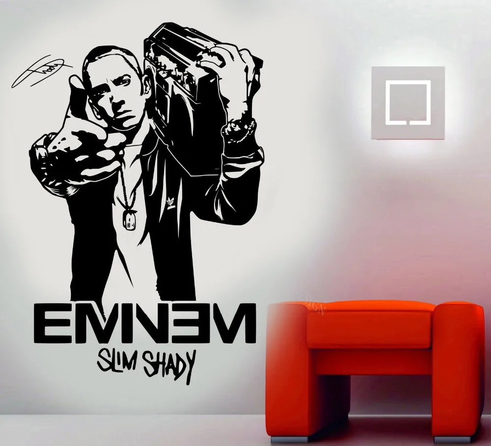 Eminem  slim shady  Vinyl  Decal Wall Art Sticker removeable decor  self-adhesive