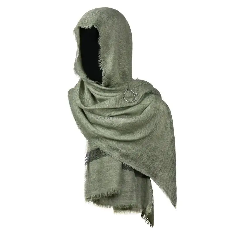 Chal con capucha, broche vikingo, bufanda capó pícaro, disfraz renacentista Halloween