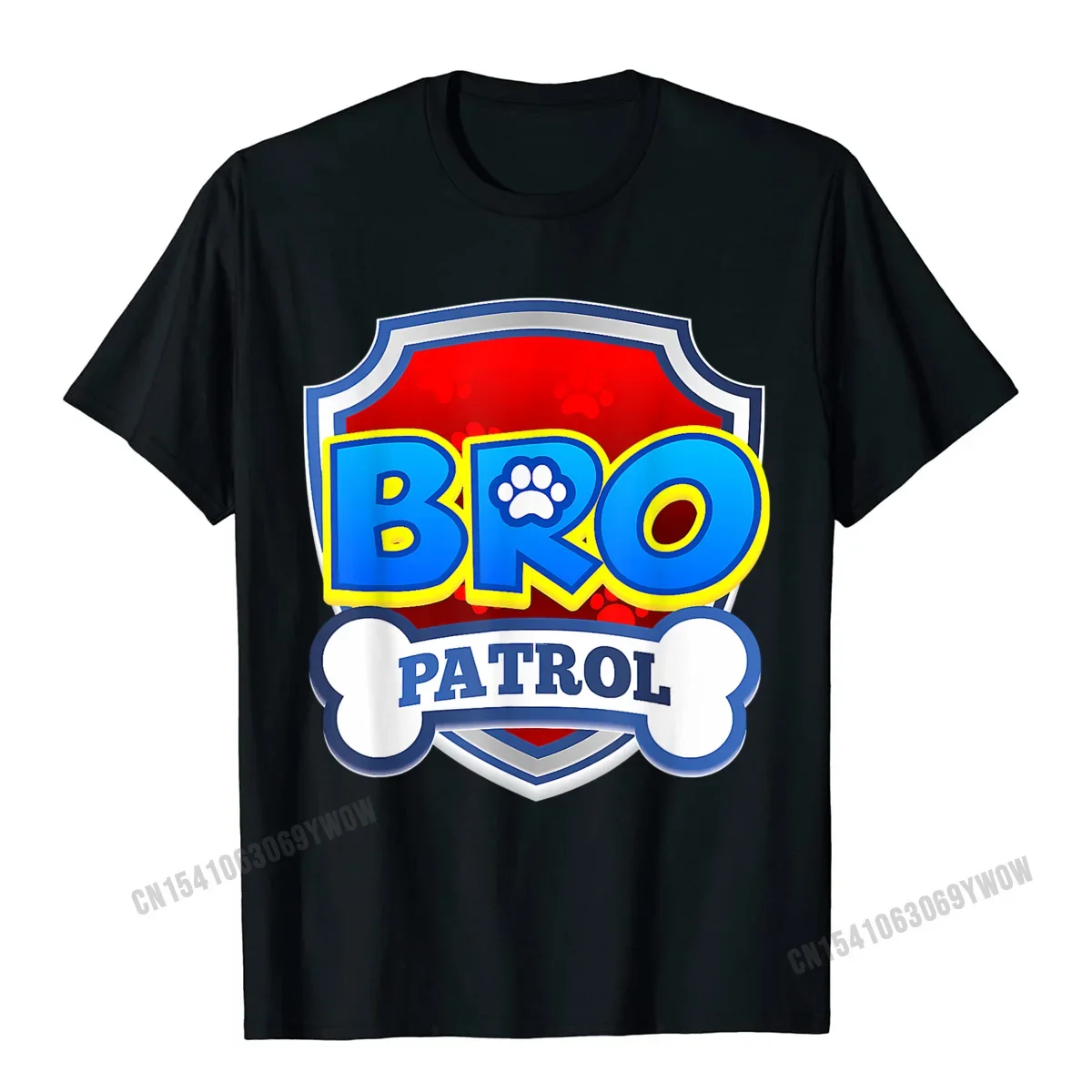 Bro Patrol Shirt Dog Funny Birthday Party T-Shirt T-Shirt Camisas Men Faddish Normal Tees Cotton Top T-Shirts For Male Camisa