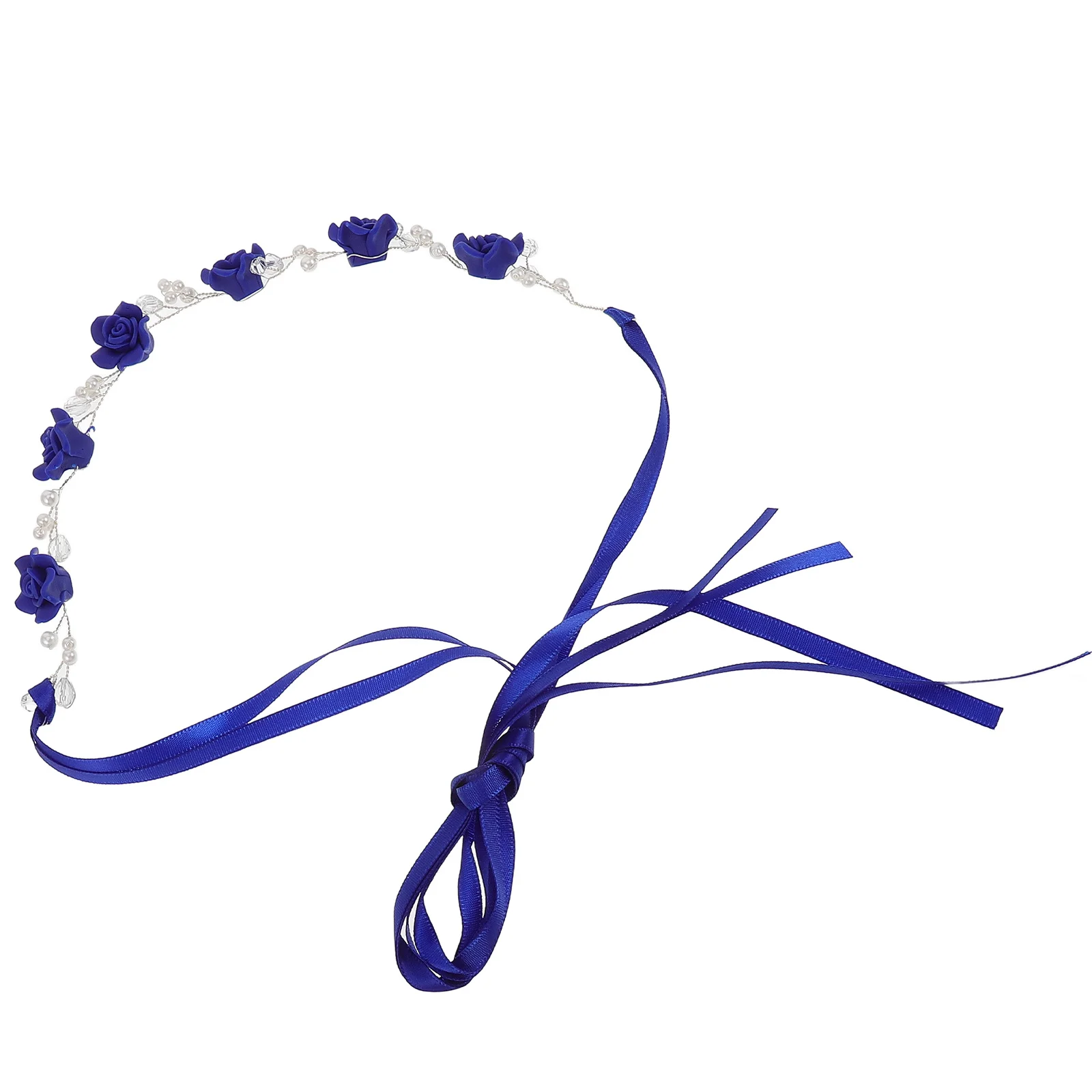 

Floral Headband for Women Vintage Pearl Bridal Hair Accessory Colorful Clay Flower Wedding Headpiece Comfortable Fit All Day