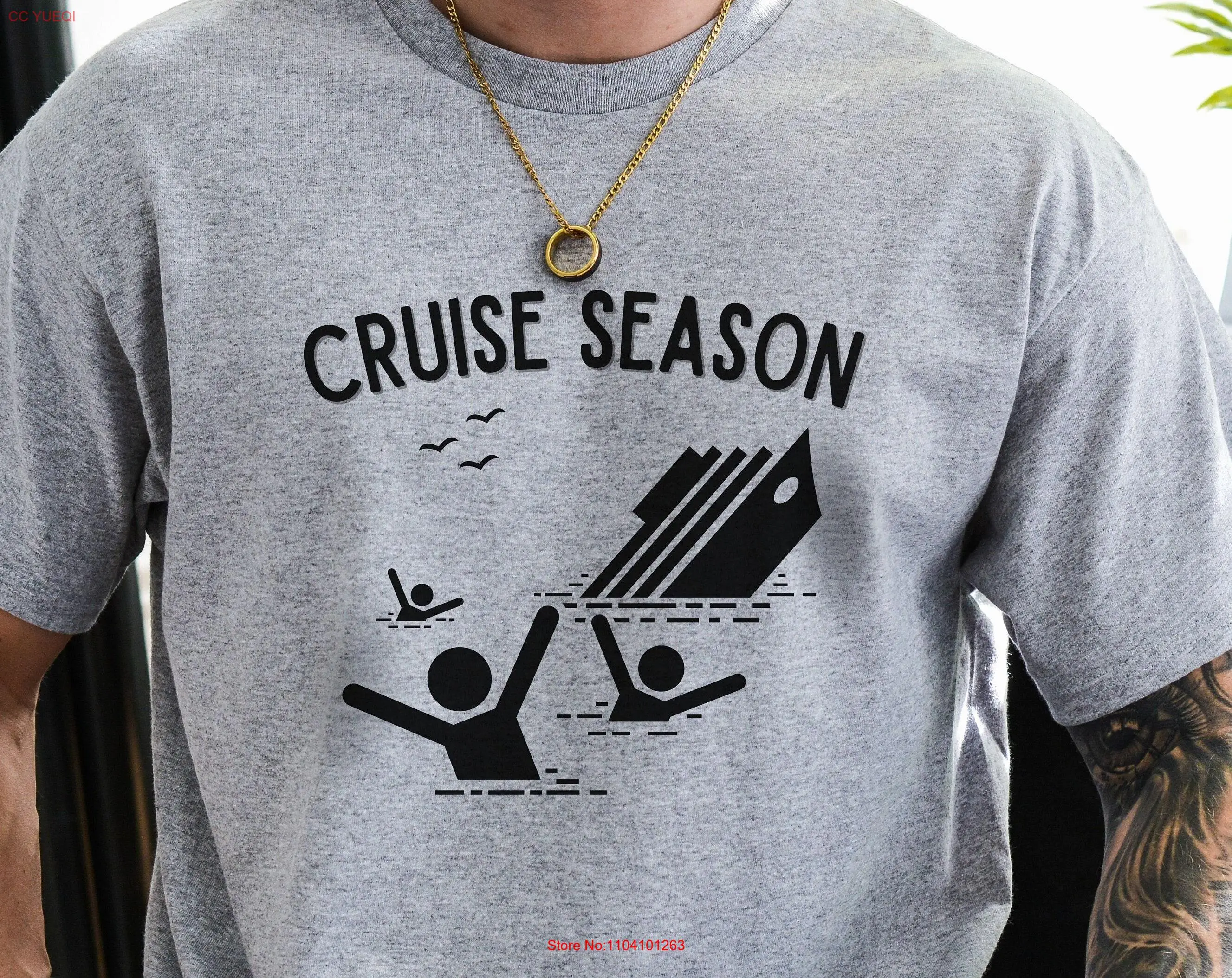 

Dark Humor T Shirt Cruise Season Sarcastic Vacation Group Match Boat Trip Tripping Matchy Cruiser long or short sleeves