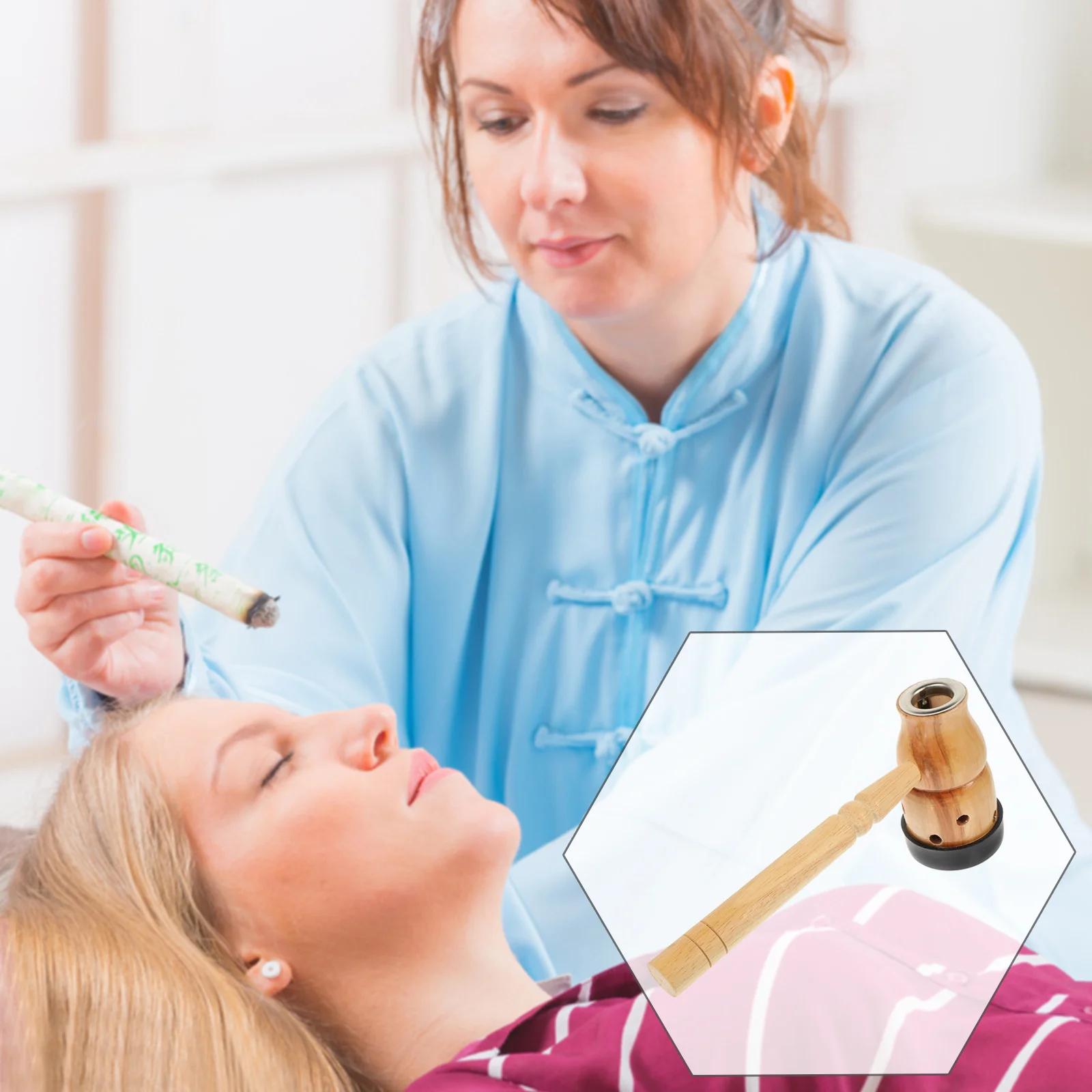 

Деревянный чехол для прижигания, регулируемая коробка для горелки для прижигания для всего тела, держатель для моксы, сетка против ожогов, тепловая упаковка для моксы