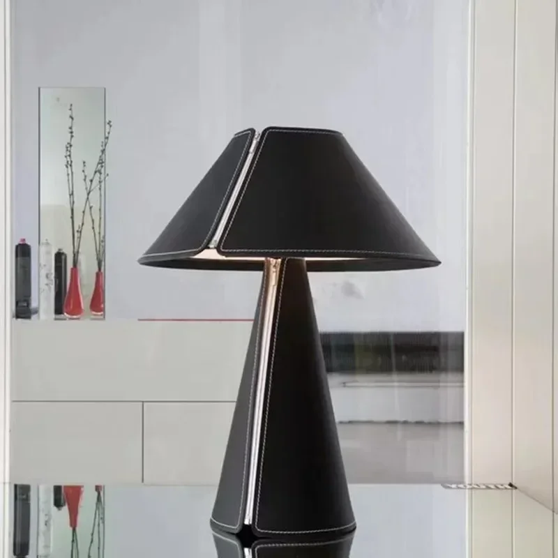 

Nordic Postmodern Minimalist Fashion Led Leather Table Lamp Design Study Bedroom desk lamp creative simplicitySmall Table Lamps