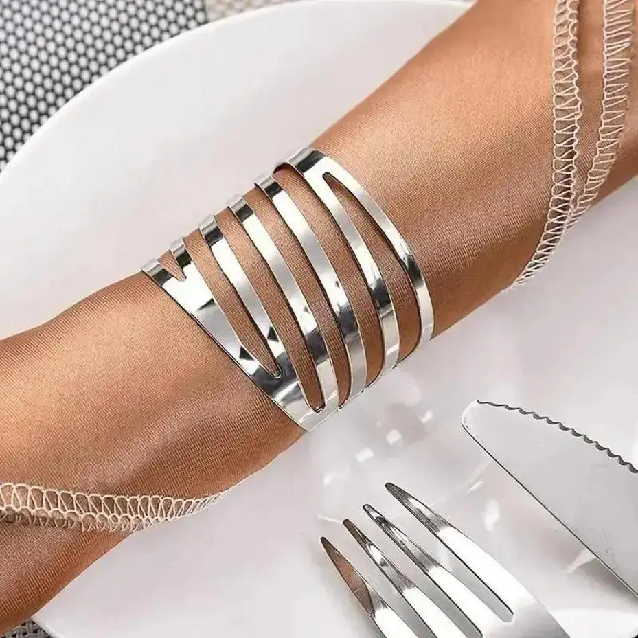Wedding Napkin Ring With Hollowed Out Design For Family Gatherings Dining Table Decorations Napkin Clasps Party Decorations