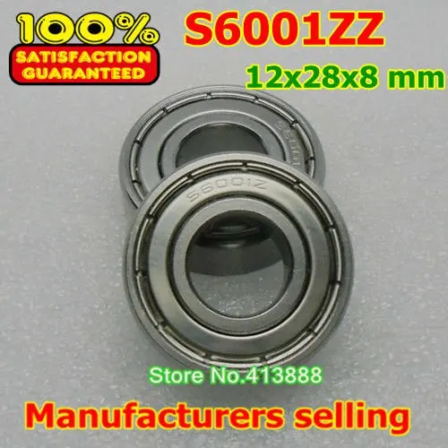 

500pcs/lot free shipping SUS440C environmental corrosion resistant stainless steel deep groove ball bearings S6001ZZ mm