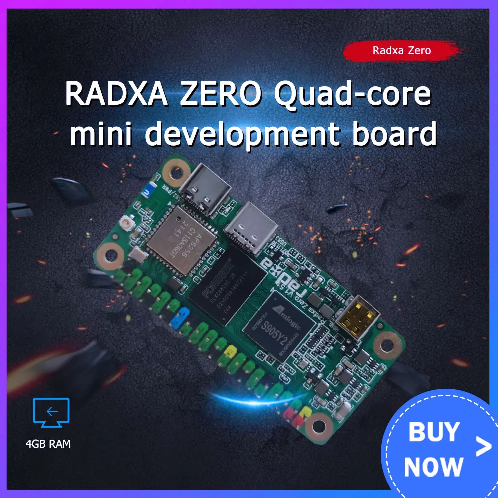 

Radxa Zero Quad-core mini development board, A powerful alternative to Raspberry Pi Zero W