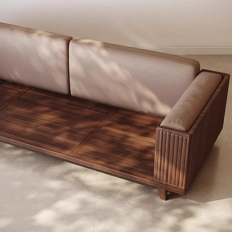 

Диван из черного ореха, новая комбинация китайского дивана, современная простая мебель из массива дерева, элитный диван для гостиной