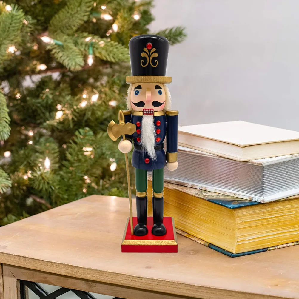

Рождественская деревянная фигурка Щелкунчика, высокая, в традиционном стиле солдата, расписанная вручную, для украшения стола, праздничный декор