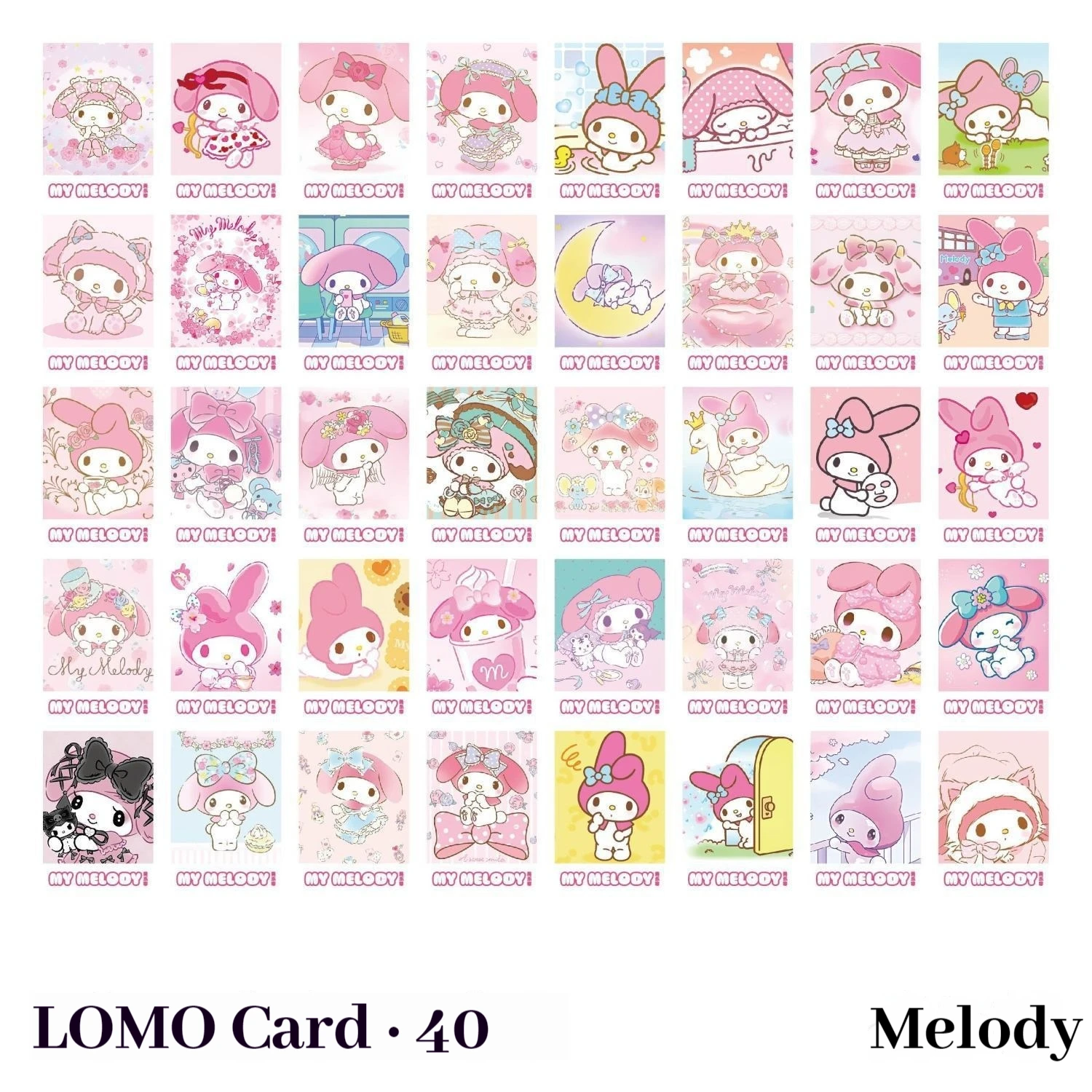 40 C Cinnamoroll Melody Kuromi Pochacco Cartoon Cute Peripheral Message Small Card Children Search Card Decoration