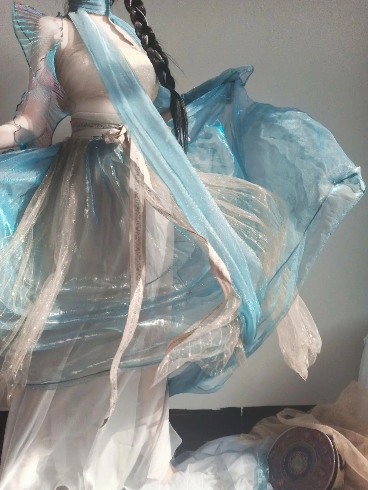 Hanfu Han Improved Fairy Tale Blue Desert