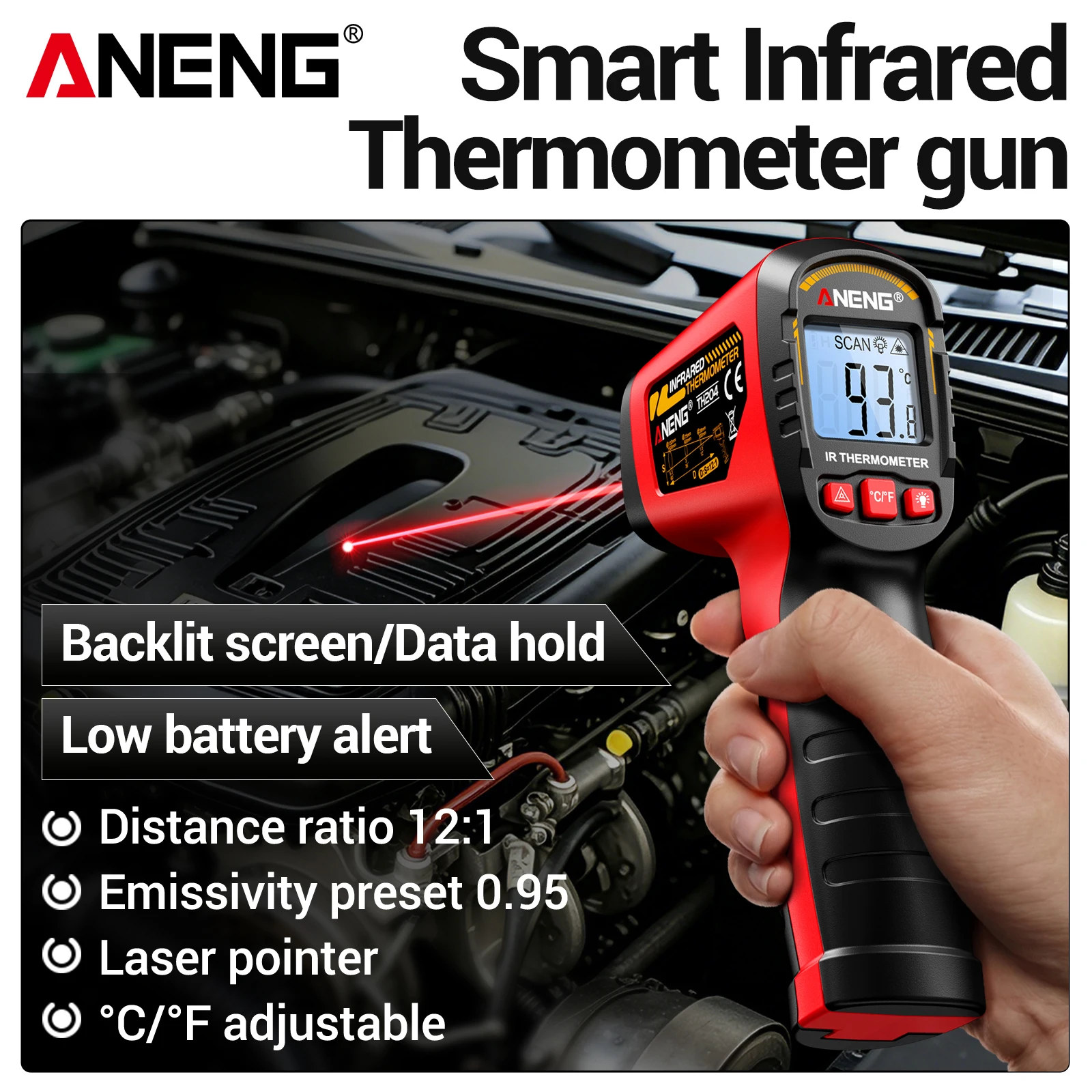 Industrial Infrared Laser - ANENG TH204 Termometro a Infrarossi Senza