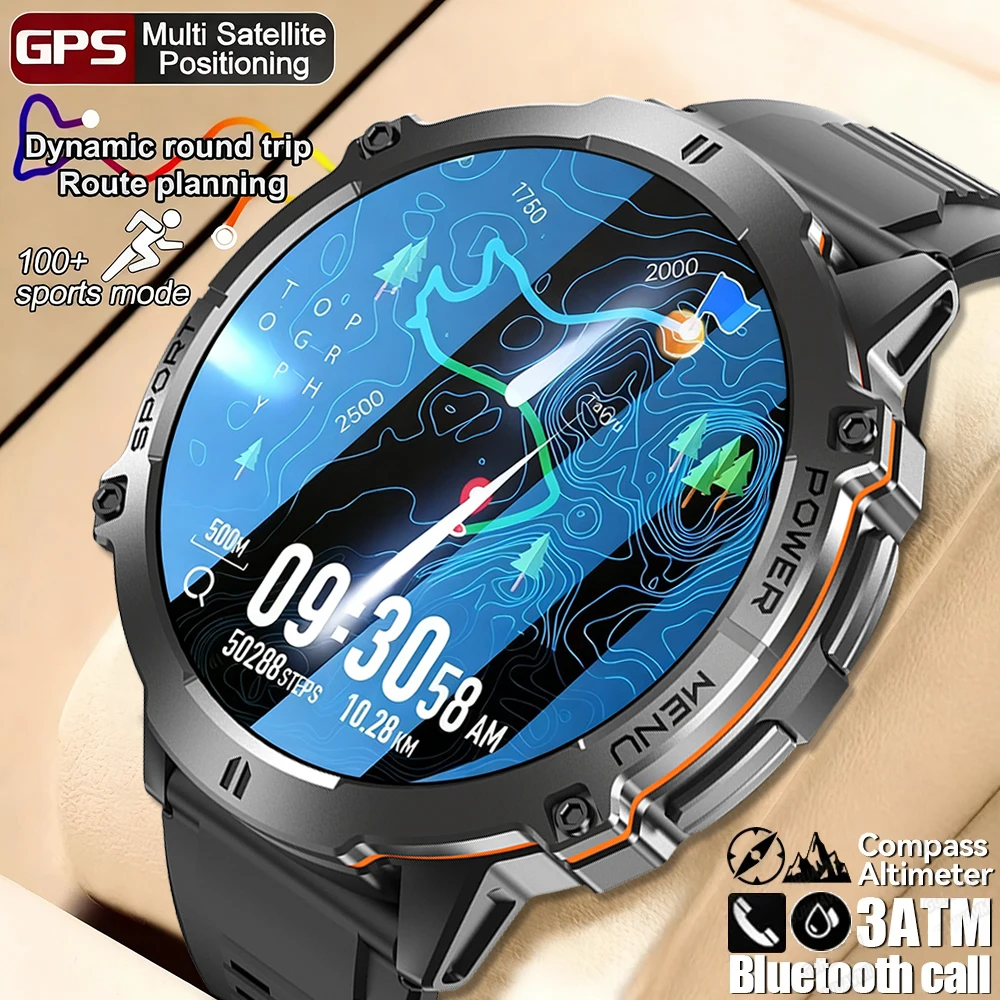 

T-Rex 3 Военный класс 1000 мАч Смарт-часы с аккумулятором 10 АТМ Водонепроницаемые GPS-компас Высотомер Вызов AMOLED Мужские спортивные умные часы для плавания