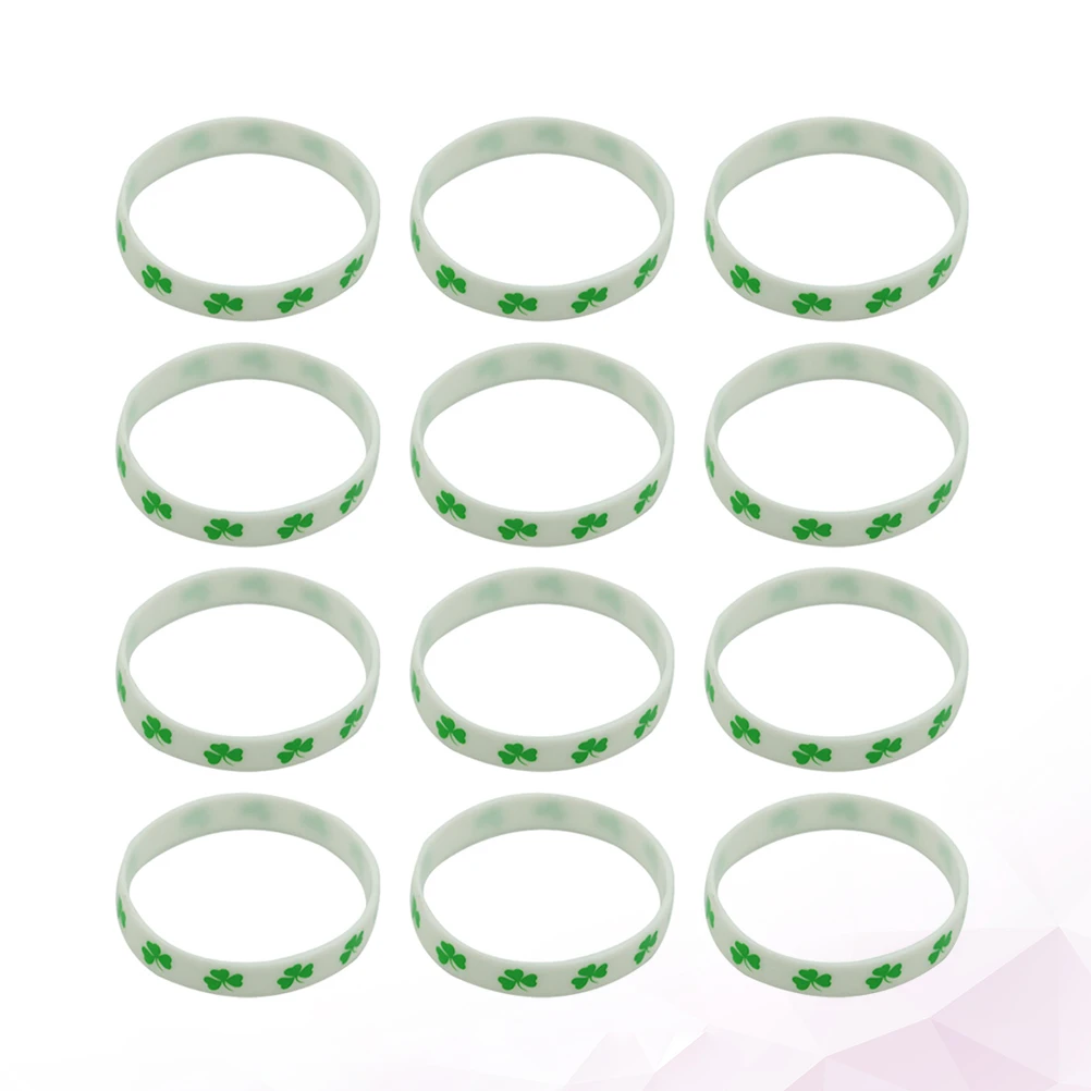 

12Pcs Green St Patrick's Day Wristbands Party Hand Decoration Festival Supplies Durable Creative Gifts for Friends