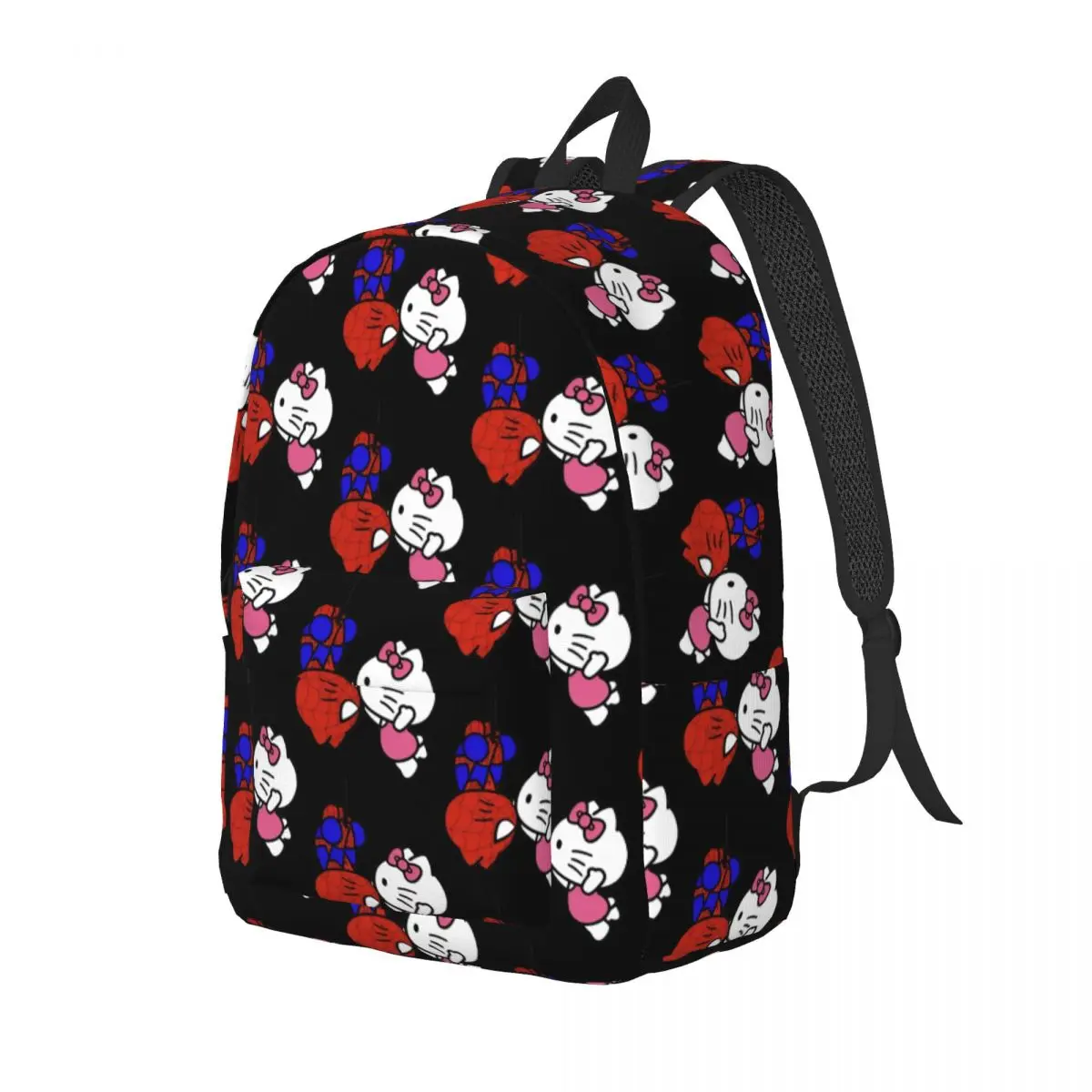 Spiderman Hello Kitty Kiss Backpack for Men Women Casual Student Business Daypack Laptop Canvas Bags Sports