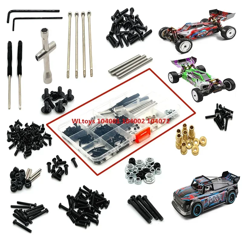 Car or Metal Upgrade Full Car Screw Tool Box For 1/10 104001 104002 104072 RC Car Parts