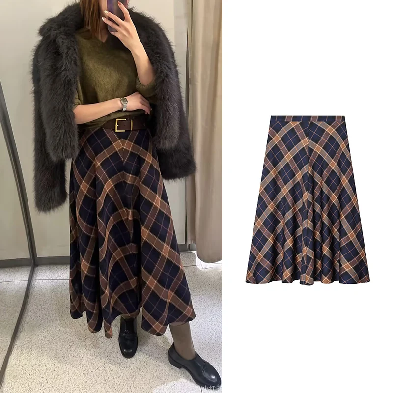 

Spring 2026 New Women's Skirts Fashion Plaid Elegant High Waist Skirts Youth Chic Leisure Holiday Comfortable Unique Skirts