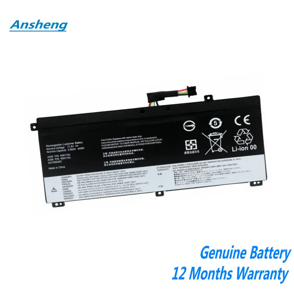 

11.4V 44WH 45N1740 Laptop Battery For Lenovo ThinkPad T550 T550s W550 W550S 45N1743 45N1741 45N1742