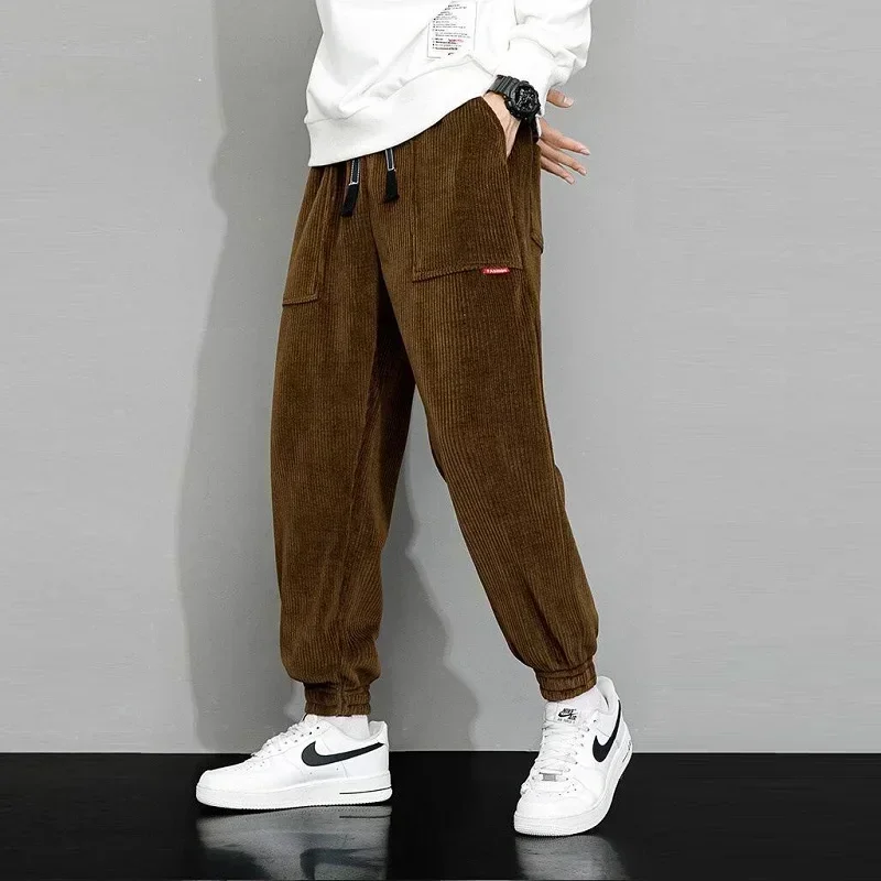 DIANRUO 2025 New Autumn Winter Corduroy Sweatpants Men Baggy Joggers Fashion Streetwear Loose Casual Harem Pants Plus SIze 8XL