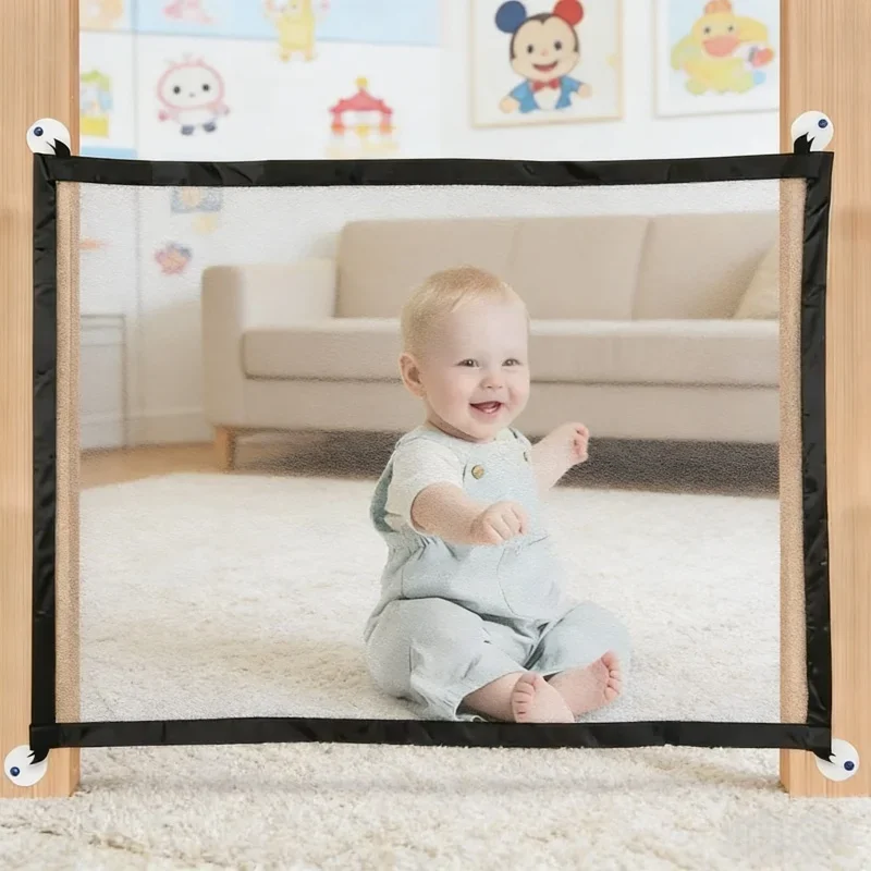 Foldable Pet Mesh Guard Banister Stair Net Indoor Staircase Fence Baby Gate Child Proof Railing Net For Home Stair Safety Use