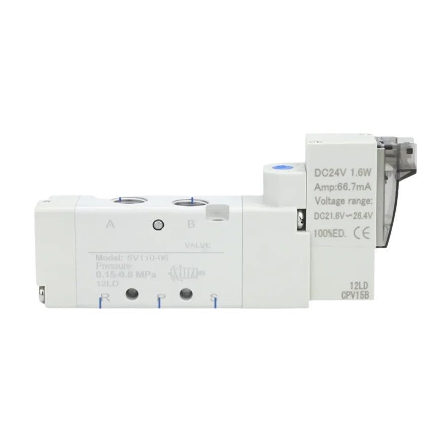 

5v210-08 пневматический электромагнитный клапан DC24V регулирующий клапан 12 В направленный регулирующий клапан 5V110-06 двухпозиционный пятиходовой AC220V